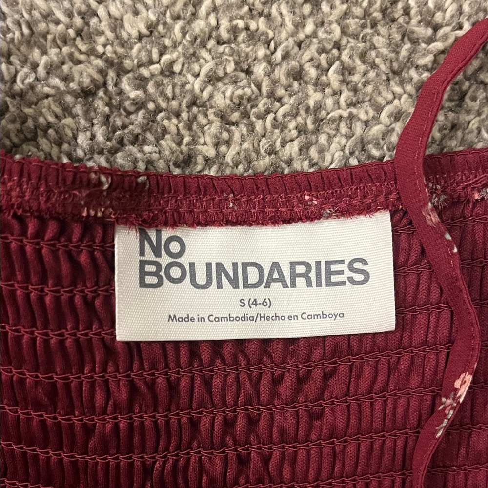 No Boundaries Burgundy Floral Maxi Dress - Picture 3 of 4